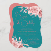 BRUNCH BUBBLY Roos Gold Florence Vrijgezellenfeest Kaart (Voorkant / Achterkant)