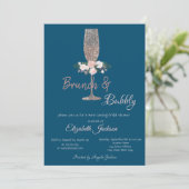 Brunch & Bubbly Rose Goud Bruiloftsborrel Kaart (Staand voorkant)