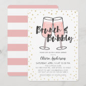 Brunch & Bubbly Roze Champagne Vrijgezellenfeest Kaart (Voorkant / Achterkant)