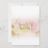 Brunch & Bubbly Roze Goud Vrijgezellenfeest Uitnod Kaart (Achterkant)