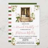 Brunch & Bubbly, Roze & Groene Rozen, Vrijgezellen Kaart (Voorkant / Achterkant)