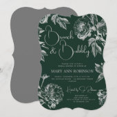 BRUNCH BUBBLY Silver Floral Vrijgezellenfeest Emer Kaart (Voorkant / Achterkant)