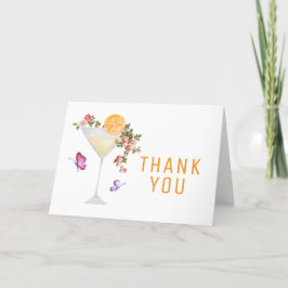 Brunch Bubbly Spring Floral Champagne Baby shower Bedankkaart