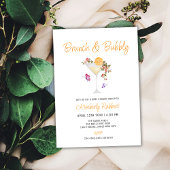 Brunch Bubbly Spring Floral Champagne Baby shower Kaart