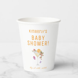Brunch Bubbly Spring Floral Champagne Baby shower Papieren Bekers