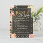 Brunch & Bubbly  Stippen Vrijgezellenfeest Kaart (Staand voorkant)