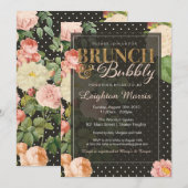 Brunch & Bubbly  Stippen Vrijgezellenfeest Kaart (Voorkant / Achterkant)