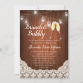 Brunch Bubbly  String Lights Vrijgezellenfeest Kaart (Voorkant)