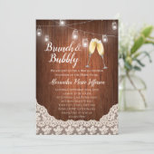 Brunch Bubbly  String Lights Vrijgezellenfeest Kaart (Staand voorkant)