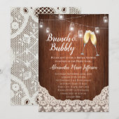 Brunch Bubbly  String Lights Vrijgezellenfeest Kaart (Voorkant / Achterkant)