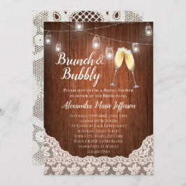 Brunch Bubbly  String Lights Vrijgezellenfeest Kaart