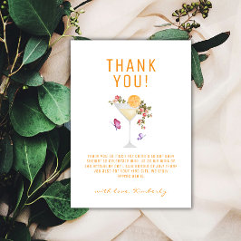 Brunch Bubbly Summer Floral Champagne Baby shower Bedankkaart