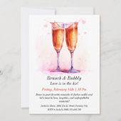 Brunch & Bubbly  Valentijn's Invite Kaart (Voorkant)