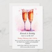 Brunch & Bubbly  Valentijn's Invite Kaart (Voorkant / Achterkant)