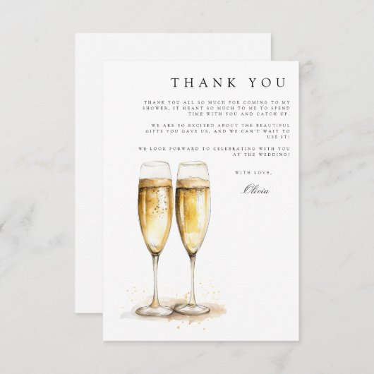 Brunch & Bubbly Vrijgezellenfeest bedankpas Informatiekaartje (Voorkant / Achterkant)