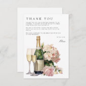 Brunch & Bubbly Vrijgezellenfeest bedankpas Informatiekaartje (Voorkant / Achterkant)