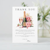 Brunch & Bubbly Vrijgezellenfeest bedankpas Informatiekaartje (Staand voorkant)