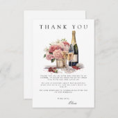 Brunch & Bubbly Vrijgezellenfeest bedankpas Informatiekaartje (Voorkant / Achterkant)