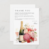 Brunch & Bubbly Vrijgezellenfeest bedankpas Informatiekaartje (Voorkant / Achterkant)