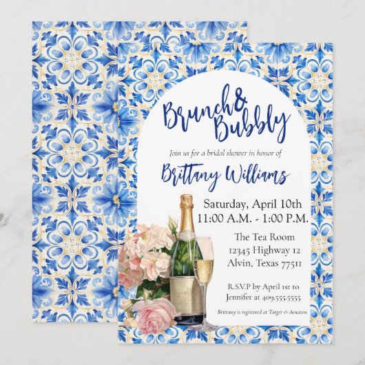 Brunch & Bubbly Vrijgezellenfeest - Italiaans kust Kaart (Voorkant / Achterkant)