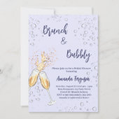 Brunch Bubbly Vrijgezellenfeest juicht lavendel vi Kaart (Voorkant)