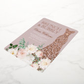 Brunch & Bubbly Vrijgezellenfeest Jurk Roos Goud Folie Uitnodiging (Gedraaid)