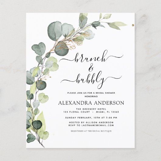 Brunch & Bubbly Vrijgezellenfeest QR-codeuitnodigi Flyer (Voorkant)