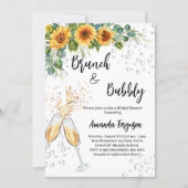 Brunch Bubbly Vrijgezellenfeest zonnebloemen groen Kaart (Voorkant)