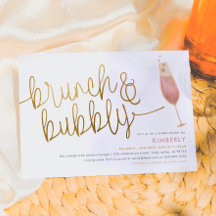 Brunch & Bubbly Watercolor Champagne Bruidsdiner