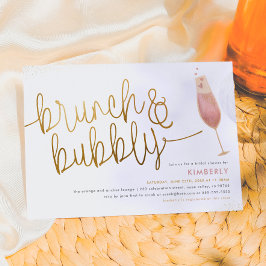 Brunch & Bubbly Watercolor Champagne Bruidsdiner Kaart
