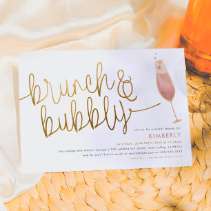 Brunch & Bubbly Watercolor Champagne Bruidsdiner Kaart