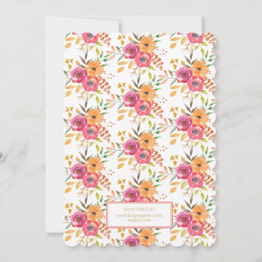 Brunch Bubbly Waterverf Bloemen Herfst Vrijgezelle Kaart (Achterkant)