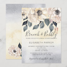 Brunch & bubbly waterverf floral vrijgezellenfeest