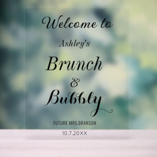 Brunch Bubbly Welkom Zwart Wit Acryl Bord