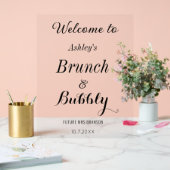 Brunch Bubbly Welkom Zwart Wit Acryl Bord (Huwelijk)