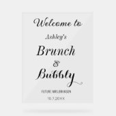 Brunch Bubbly Welkom Zwart Wit Acryl Bord (Voorkant)
