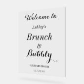 Brunch Bubbly Welkom Zwart Wit Acryl Bord (Hoek)