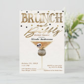 Brunch & Bubbly Wijn Gouden Halloween Bruidsdouche Kaart (Staand voorkant)