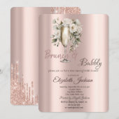 Brunch & Bubbly Witte Rozen Drips Bruidsmeisjes Bo Kaart (Voorkant / Achterkant)