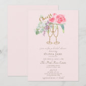 Brunch Bubely Dusty Pink Gold Roos Vrijgezellenfee Kaart (Voorkant / Achterkant)