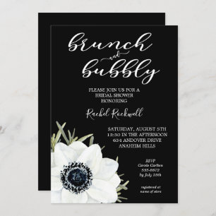 Brunch Bubely Floral Bridal Shower-uitnodigingen