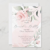 Brunch Bubely Vrijgezellenfeest Bleek Pink Floral Kaart (Voorkant)