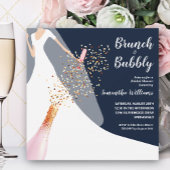Brunch Bubleys Gown on Navy Vrijgezellenfeest Kaart