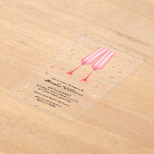 Brunch Champagne Bruiloftsborrel Acryl Uitnodigingen (Laagn)