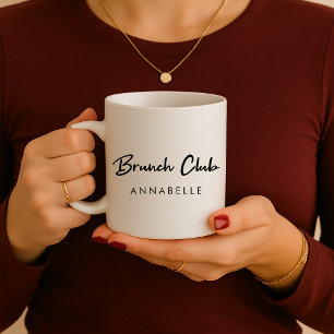 Brunch Club Naam Modern handgeschreven script Koffiemok