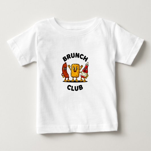 Brunch Club Retro Cartoon Food Fun Design (Voorkant)