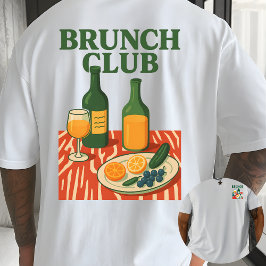 Brunch Club Retro Minimalistische Foodie T-shirt