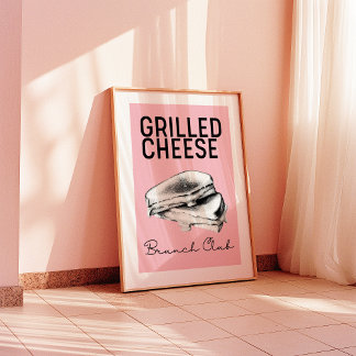 Brunch Club voor gegrilde kaas | Trendy kunst aan Poster