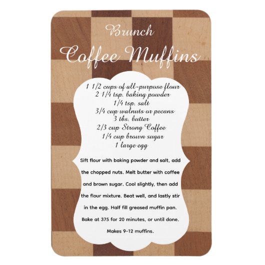 Brunch Coffee Muffin Recipe Magnet Magneet (Verticaal)