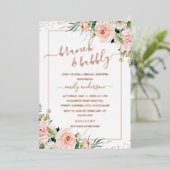 Brunch en braaf ROOS GOLD Vrijgezellenfeest Folie Uitnodiging (Staand Voorkant)